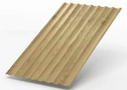 Профнастил С-21х1000-А - 0.5_(ECOSTEEL, Сосна) Профнастил С-21х1000-А - 0.5_(ECOSTEEL, Сосна)